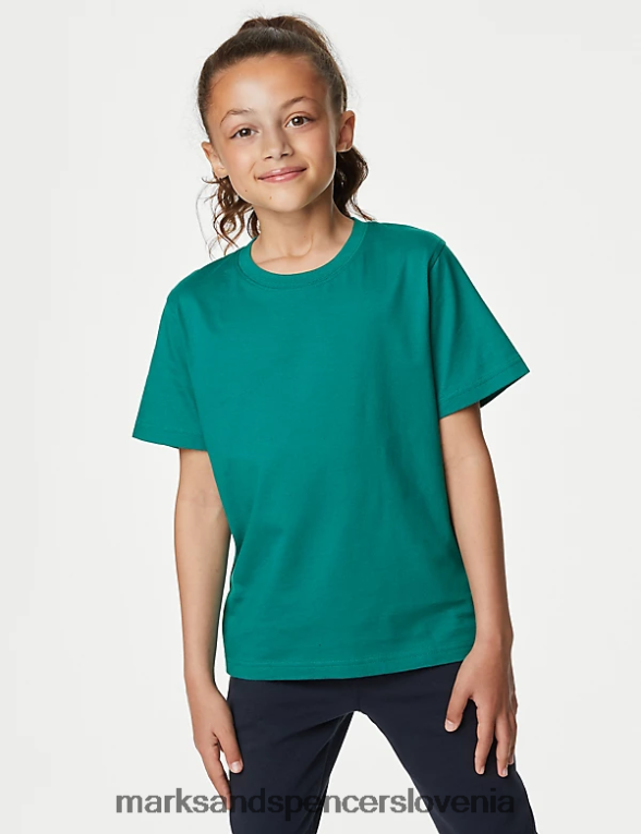 majica iz čistega bombaža žad Marks & Spencer oblačila otroci 6T8F6X8781