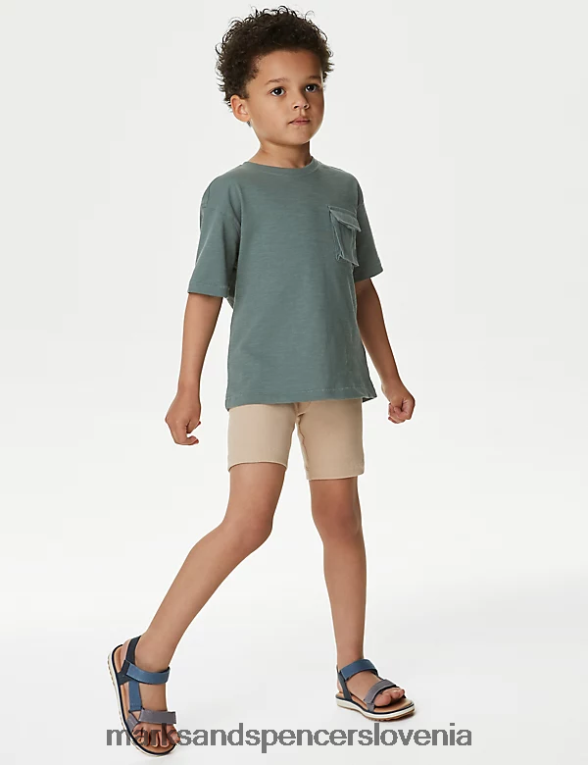 majica iz čistega bombaža modra Marks & Spencer oblačila otroci 6T8F6X8530