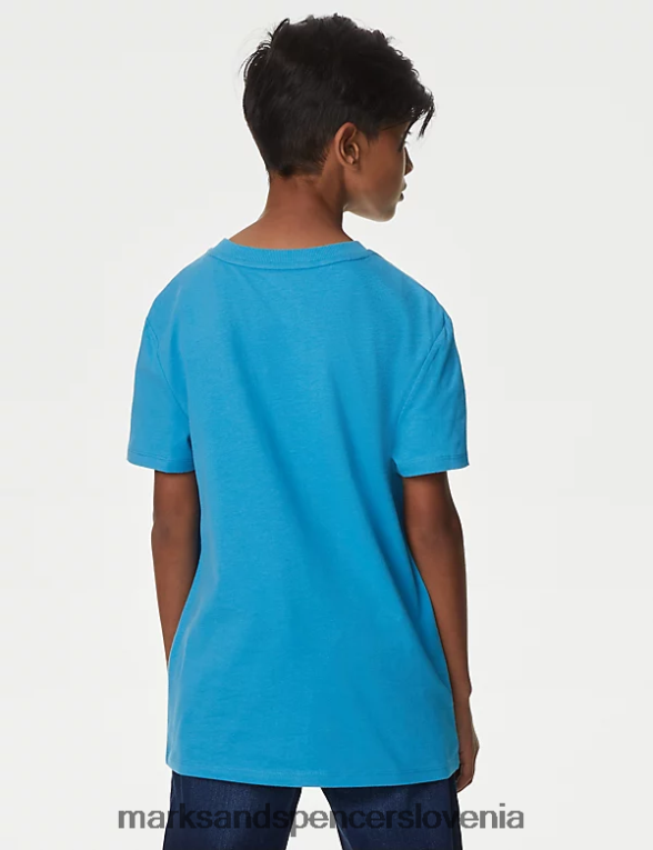 minecraft majica iz čistega bombaža turkizna Marks & Spencer oblačila otroci 6T8F6X8025