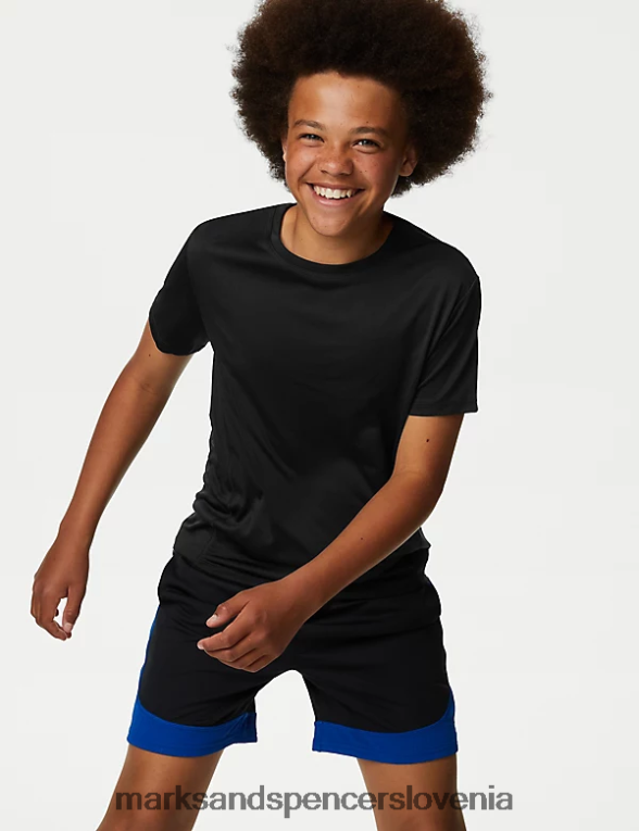 športna majica črna mešanica Marks & Spencer oblačila otroci 6T8F6X8456