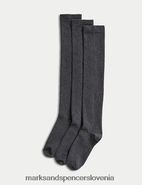 3pk bombažne nogavice čez kolena siva Marks & Spencer oblačila otroci 6T8F6X9122