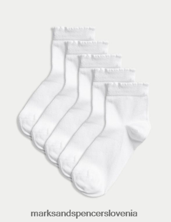 5 kosov kratkih piko nogavic bela Marks & Spencer oblačila otroci 6T8F6X9405