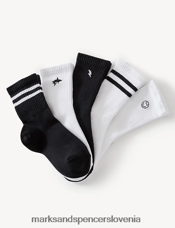 5pk bogate bombažne športne nogavice multi Marks & Spencer oblačila otroci 6T8F6X8252