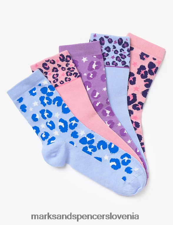 5pk bombažne leopardje nogavice multi Marks & Spencer oblačila otroci 6T8F6X9386