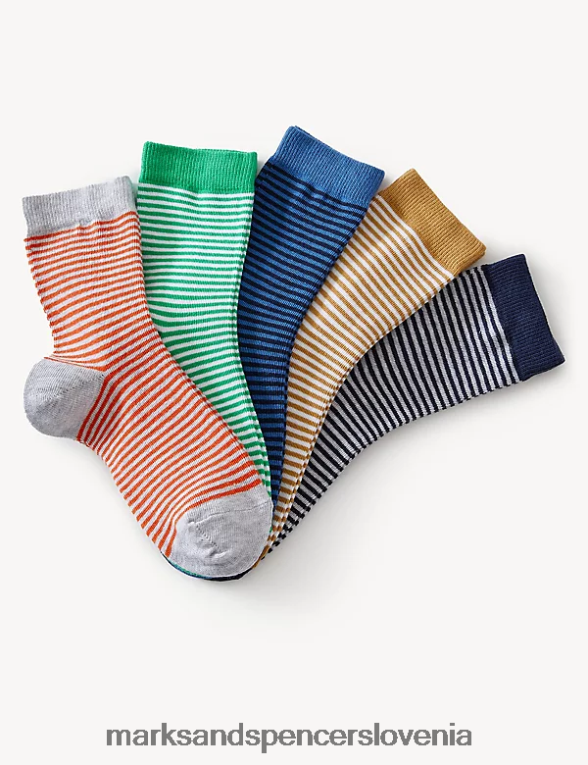 5pk bombažne črtaste nogavice multi Marks & Spencer oblačila otroci 6T8F6X7835