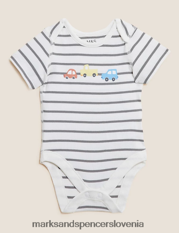 3pk bombažni transportni bodiji mešanica smetane Marks & Spencer oblačila otroci 6T8F6X7269