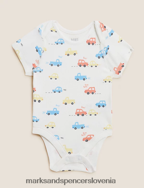 3pk bombažni transportni bodiji mešanica smetane Marks & Spencer oblačila otroci 6T8F6X7269