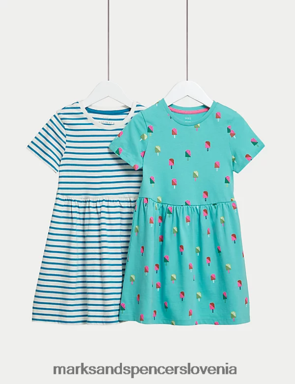 2pk sladoledne obleke iz čistega bombaža multi Marks & Spencer oblačila otroci 6T8F6X8795