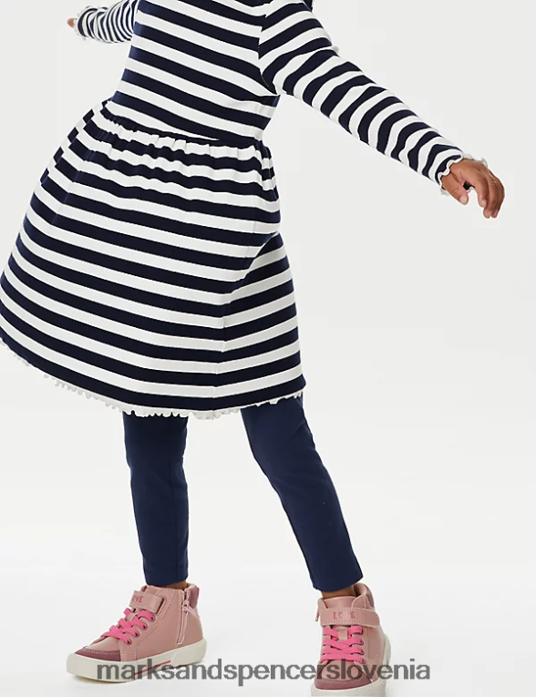bombažna črtasta obleka multi Marks & Spencer oblačila otroci 6T8F6X9297