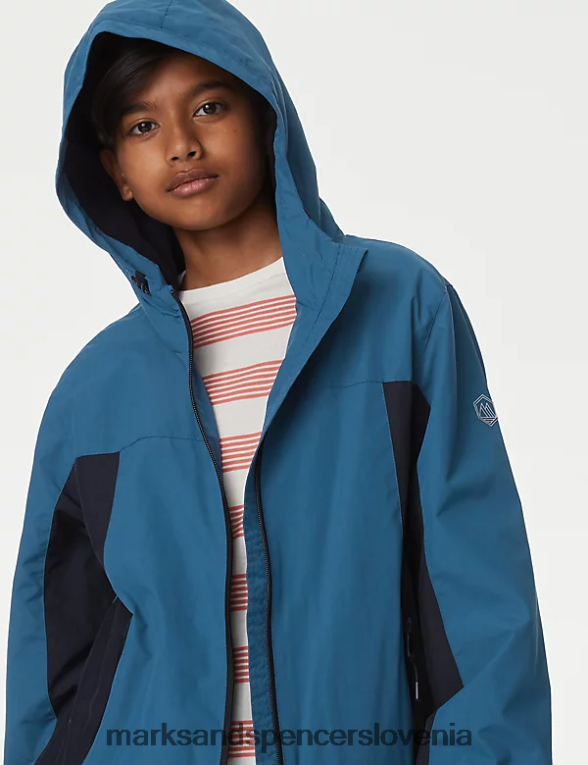 anorak s kapuco v nevihtni obleki modra mešanica Marks & Spencer oblačila otroci 6T8F6X8117