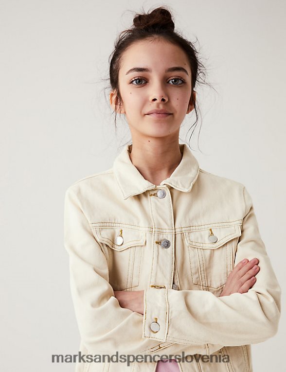denim jakna iz čistega bombaža ekru Marks & Spencer oblačila otroci 6T8F6X9696