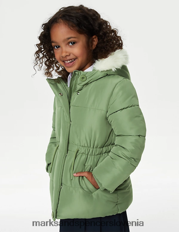 parka plašč s kapuco stormwear kaki Marks & Spencer oblačila otroci 6T8F6X9281