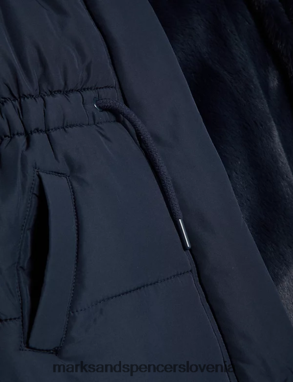 parka plašč s kapuco stormwear mornarica Marks & Spencer oblačila otroci 6T8F6X9002