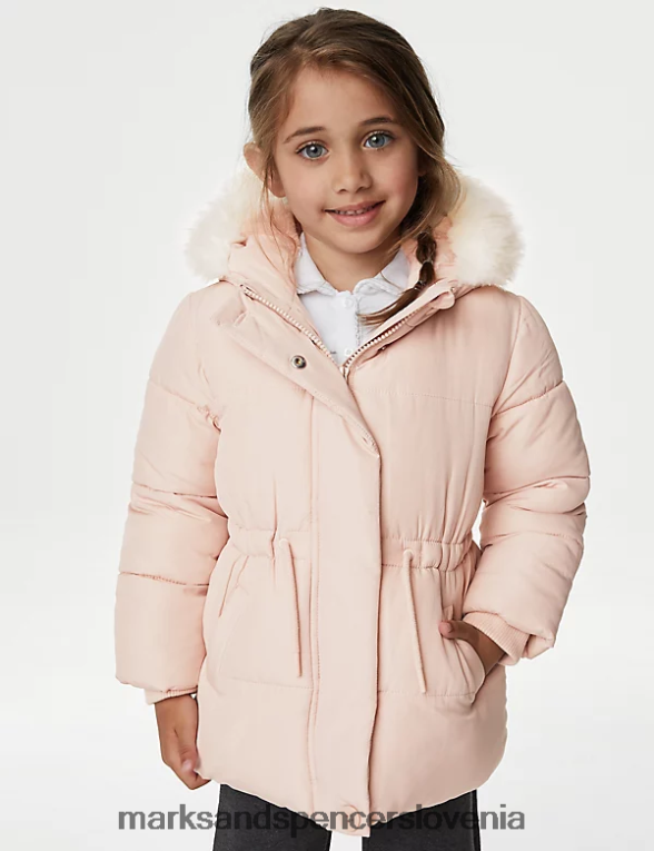 parka plašč s kapuco stormwear roza Marks & Spencer oblačila otroci 6T8F6X9280