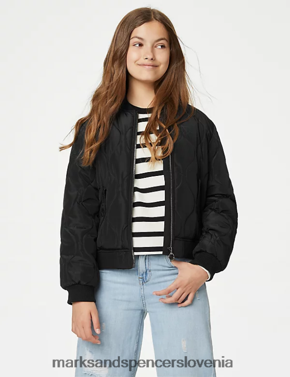 podložen bomber v nevihtni obleki Črna Marks & Spencer oblačila otroci 6T8F6X9365