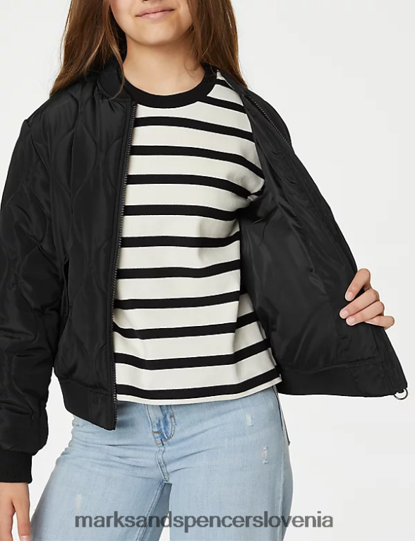 podložen bomber v nevihtni obleki Črna Marks & Spencer oblačila otroci 6T8F6X9365