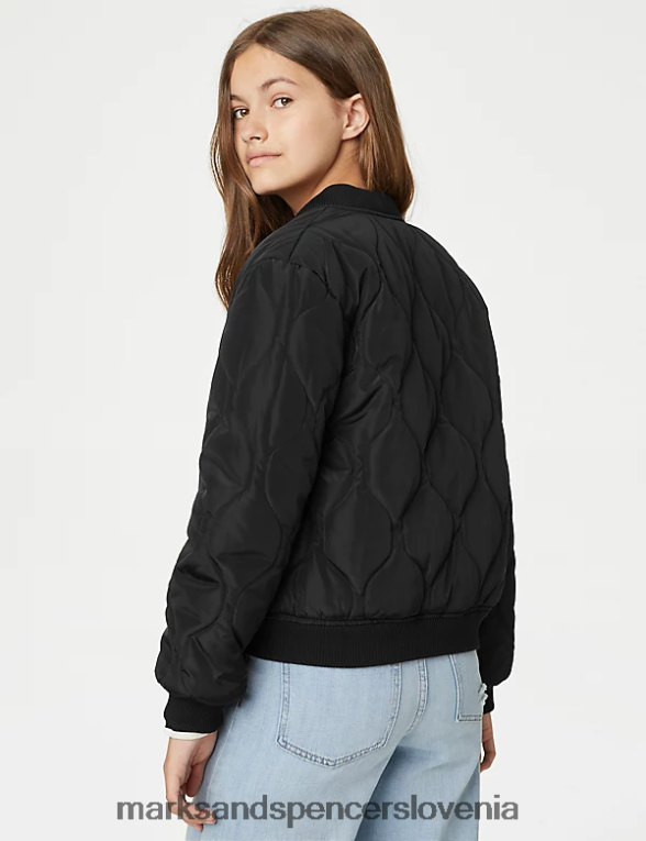 podložen bomber v nevihtni obleki Črna Marks & Spencer oblačila otroci 6T8F6X9365