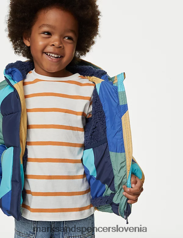 podložen plašč s potiskom stormwear multi Marks & Spencer oblačila otroci 6T8F6X8067
