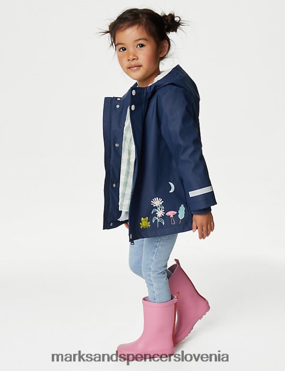 ribiški plašč s kapuco s cvetličnim motivom stormwear mornarska mešanica Marks & Spencer oblačila otroci 6T8F6X8792