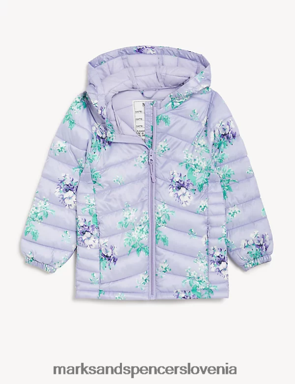 stormwear lahek podložen cvetlični plašč mehka lila Marks & Spencer oblačila otroci 6T8F6X9003