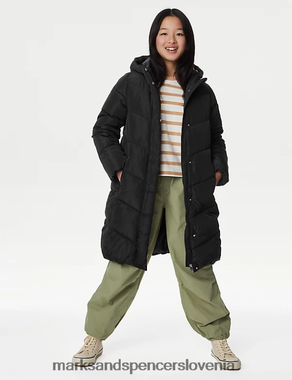 stormwear podložen plašč s kapuco s parangalom Črna Marks & Spencer oblačila otroci 6T8F6X9080