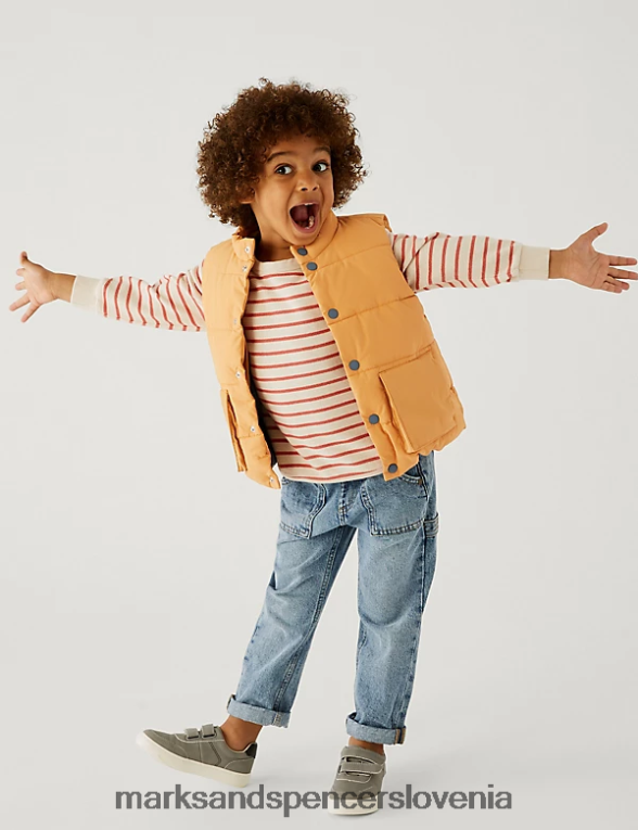 stormwear podložena jopica bledo oranžna Marks & Spencer oblačila otroci 6T8F6X8493