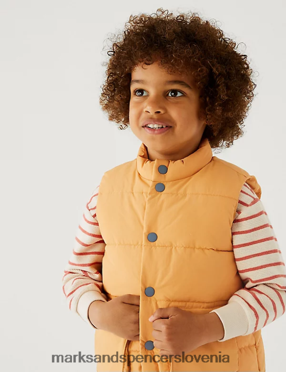 stormwear podložena jopica bledo oranžna Marks & Spencer oblačila otroci 6T8F6X8493