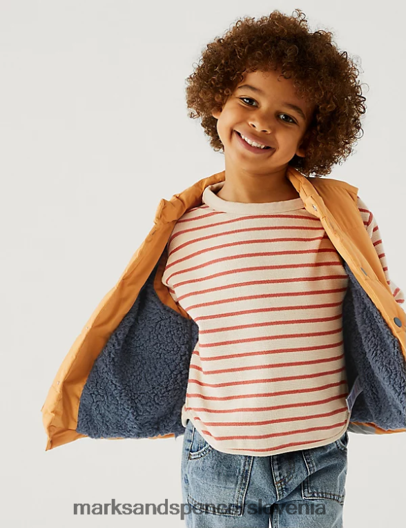 stormwear podložena jopica bledo oranžna Marks & Spencer oblačila otroci 6T8F6X8493