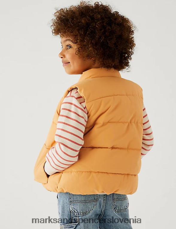 stormwear podložena jopica bledo oranžna Marks & Spencer oblačila otroci 6T8F6X8493