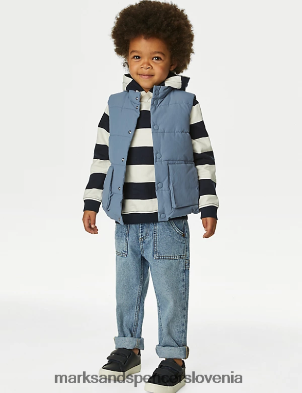 stormwear podložena jopica jekleno modra Marks & Spencer oblačila otroci 6T8F6X8494