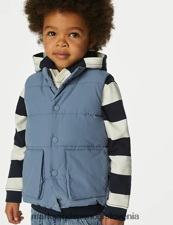 stormwear podložena jopica jekleno modra Marks & Spencer oblačila otroci 6T8F6X8494
