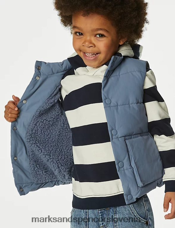 stormwear podložena jopica jekleno modra Marks & Spencer oblačila otroci 6T8F6X8494