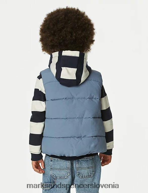 stormwear podložena jopica jekleno modra Marks & Spencer oblačila otroci 6T8F6X8494
