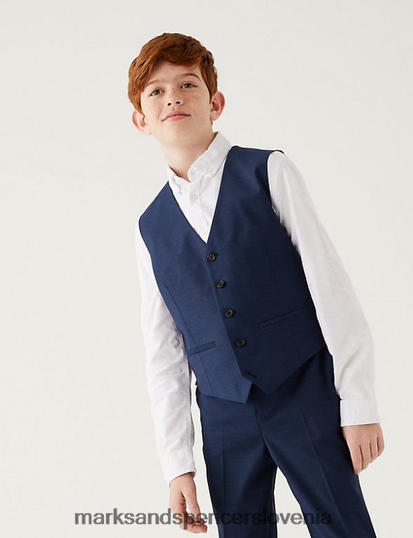 telovnik za obleko indigo Marks & Spencer oblačila otroci 6T8F6X8128
