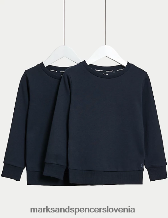 2pk bombažni šolski puloverji mornarica Marks & Spencer oblačila otroci 6T8F6X8046