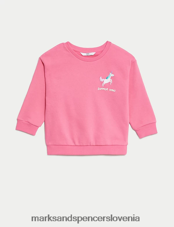 bombažna jopica samorog roza Marks & Spencer oblačila otroci 6T8F6X8769
