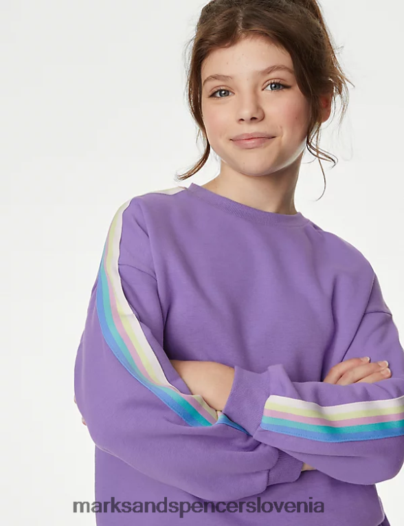 bombažna jopica vijolična Marks & Spencer oblačila otroci 6T8F6X9037
