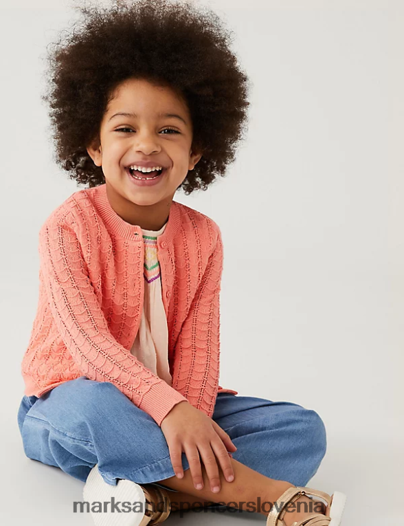 jopica iz čistega bombaža koral Marks & Spencer oblačila otroci 6T8F6X9514