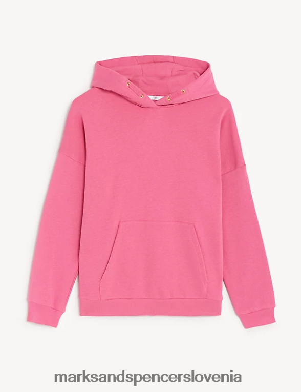 navaden pulover s kapuco iz bogatega bombaža roza Marks & Spencer oblačila otroci 6T8F6X9495