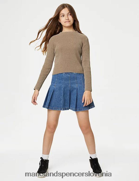 pleten pulover s črtami mink Marks & Spencer oblačila otroci 6T8F6X9838