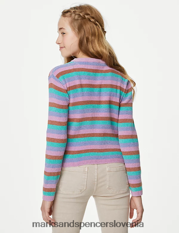 pleten pulover s črtami multi Marks & Spencer oblačila otroci 6T8F6X9605