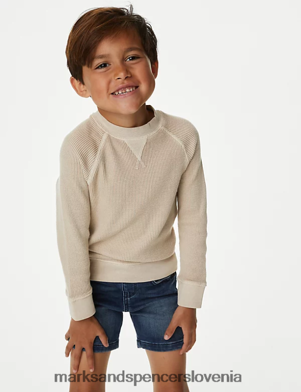pulover iz čistega bombaža kamen Marks & Spencer oblačila otroci 6T8F6X7857