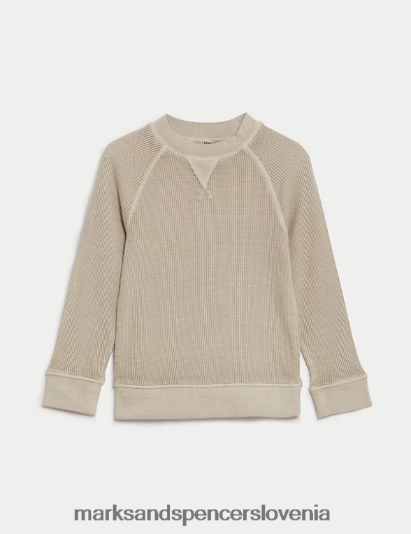 pulover iz čistega bombaža kamen Marks & Spencer oblačila otroci 6T8F6X7857