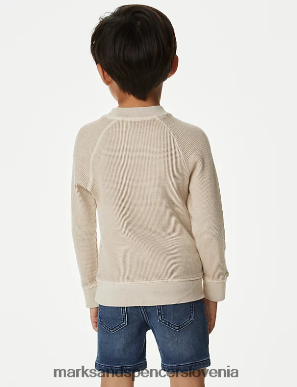 pulover iz čistega bombaža kamen Marks & Spencer oblačila otroci 6T8F6X7857