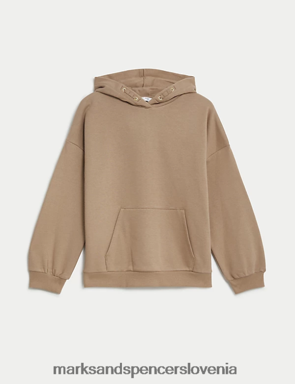 pulover s kapuco iz bogatega bombaža mink Marks & Spencer oblačila otroci 6T8F6X9210