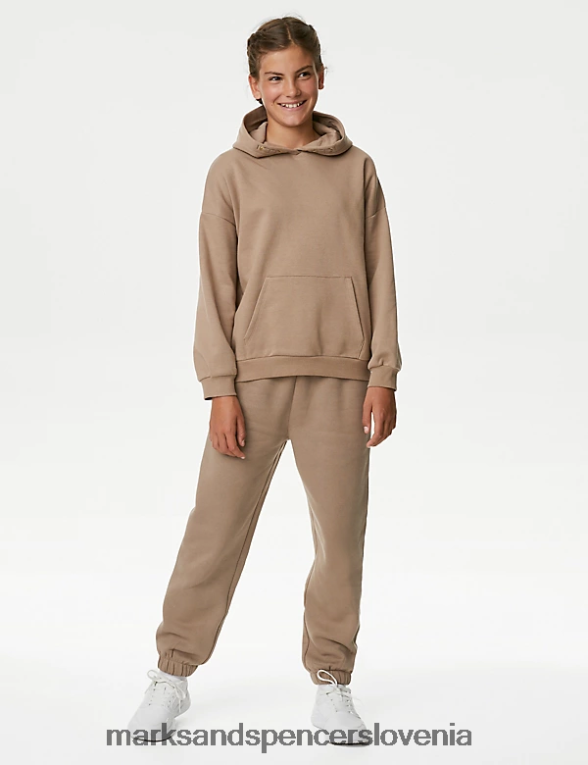 pulover s kapuco iz bogatega bombaža mink Marks & Spencer oblačila otroci 6T8F6X9210