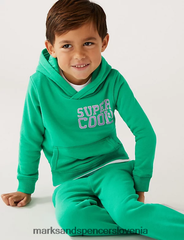 super kul pulover s kapuco z bogatim bombažem zelena meta Marks & Spencer oblačila otroci 6T8F6X8602