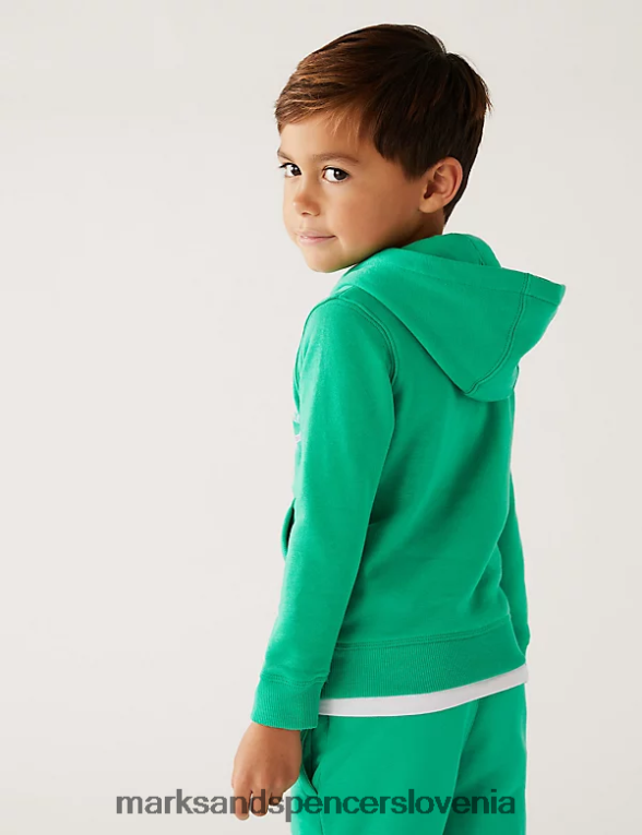 super kul pulover s kapuco z bogatim bombažem zelena meta Marks & Spencer oblačila otroci 6T8F6X8602