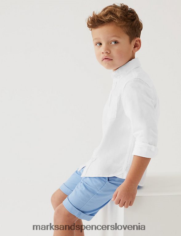oksford srajca iz čistega bombaža bela Marks & Spencer oblačila otroci 6T8F6X8460