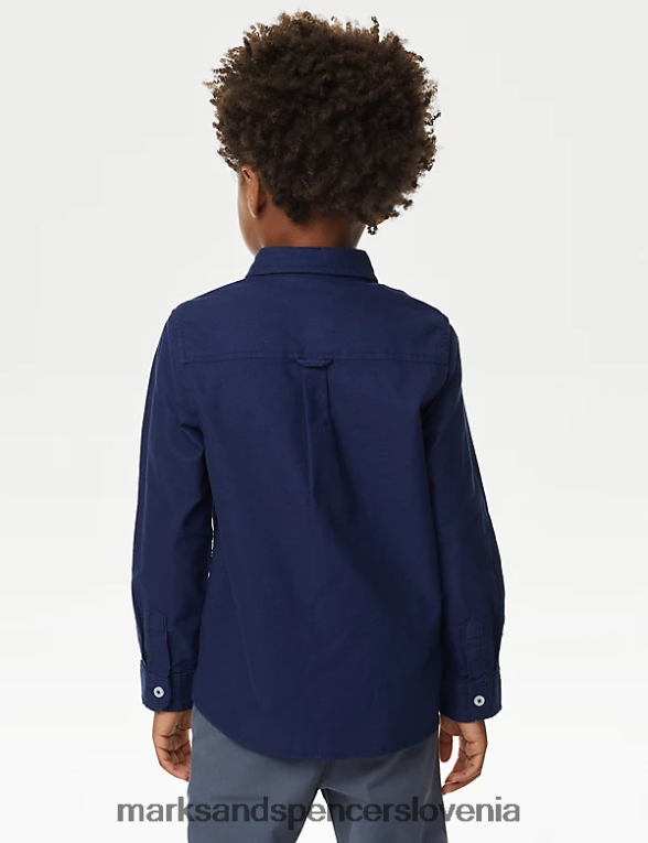 oksford srajca iz čistega bombaža indigo Marks & Spencer oblačila otroci 6T8F6X8178